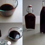 Strain homemade coffee liqueur and pour into a bottle
