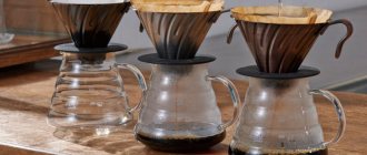 Pour over for brewing coffee